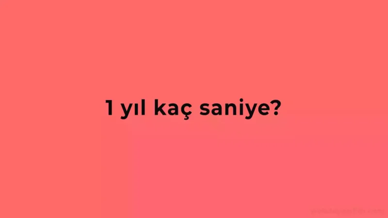 1 yıl kaç saniye
