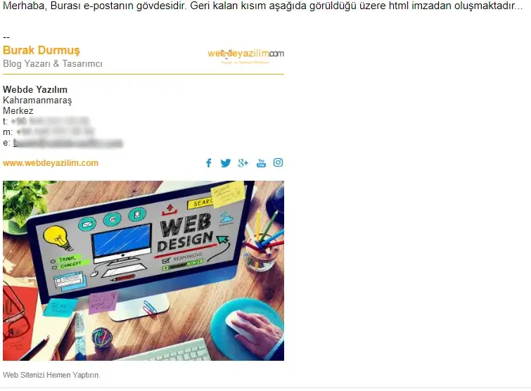 HTML mail imza nasıl yapılır