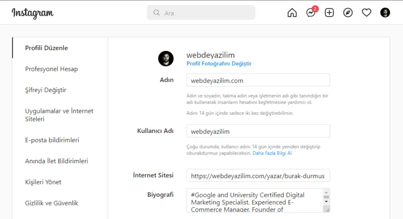 Instagram Kullanıcı adı değiştirme işlemi nasıl yapılır?