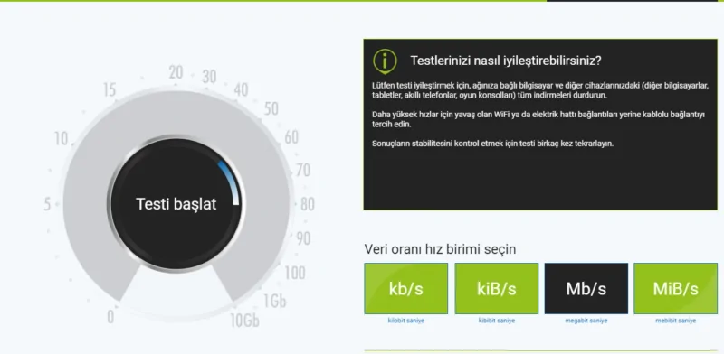 NPerf internet Hız Testi