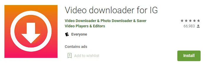 Video downloader for IG - instagram video indirme programı