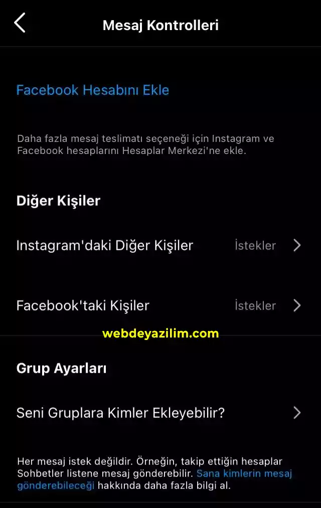 Instagram mesaj istekleri görünmüyor ayarları
