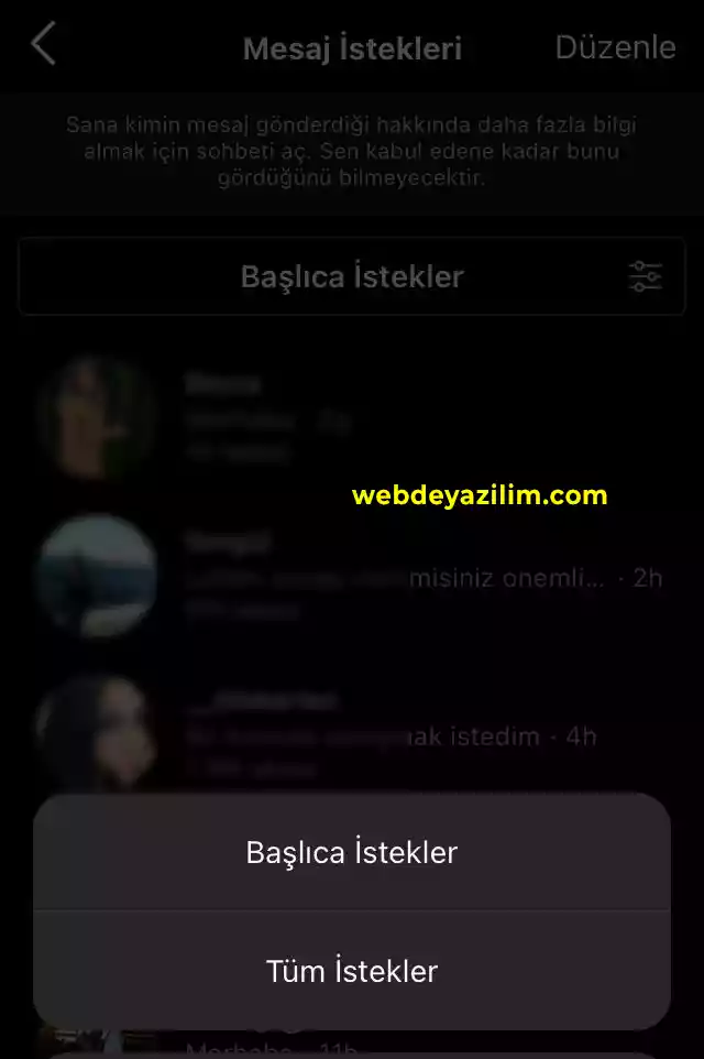 Instagram gizlenen istekler nereye gider?