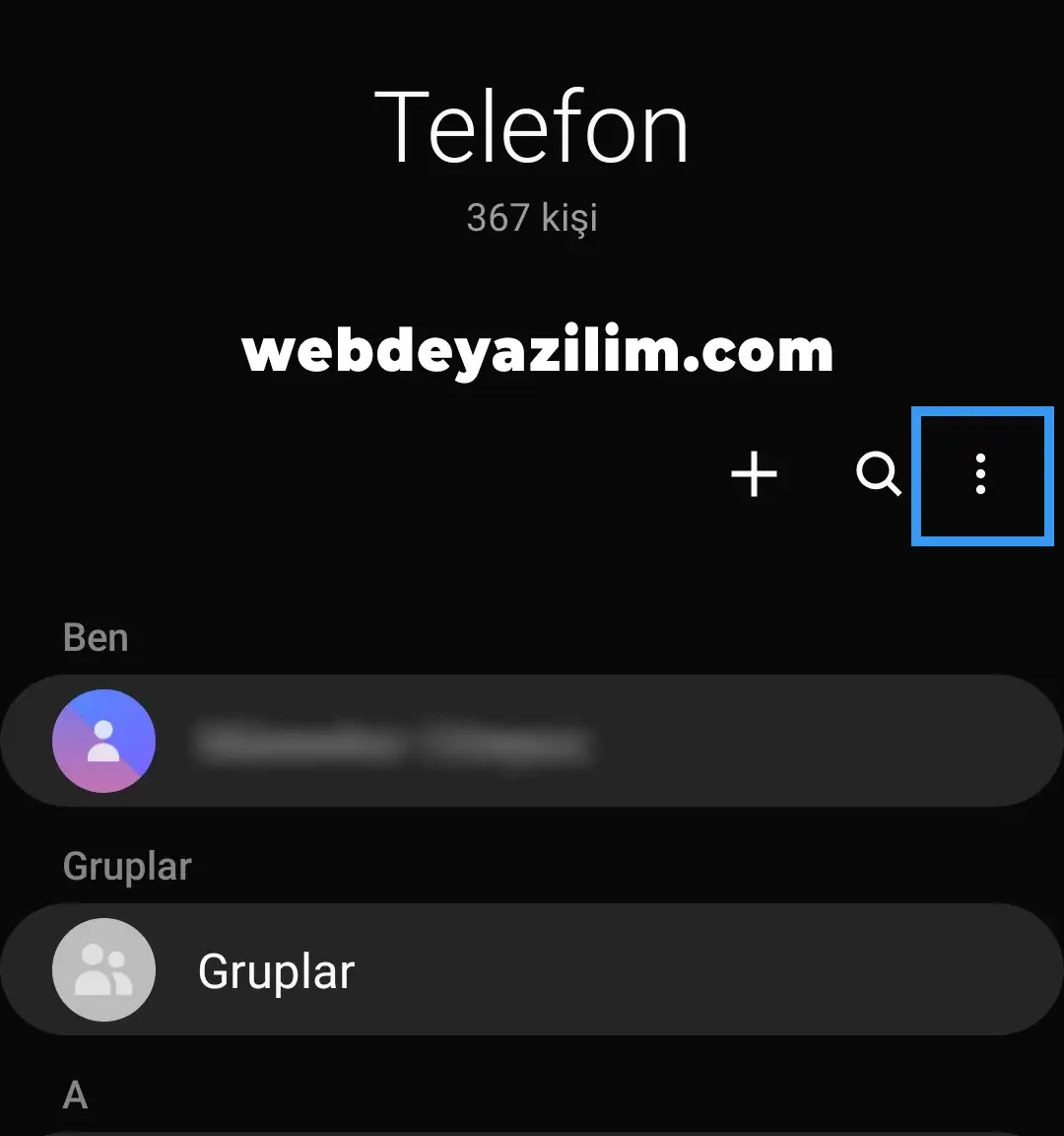 rehberde olmayan numaraları engelleme