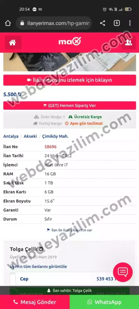 sahibinden get ile dolandırıcılık