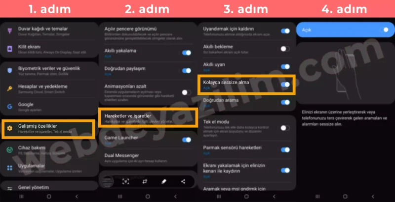 Telefonu Ters Çevirince Sessize Alma Samsung