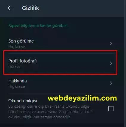 Buradan da profil fotoğrafı seçin.