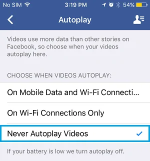 Otomatik Video Oynatmayı Kapatın