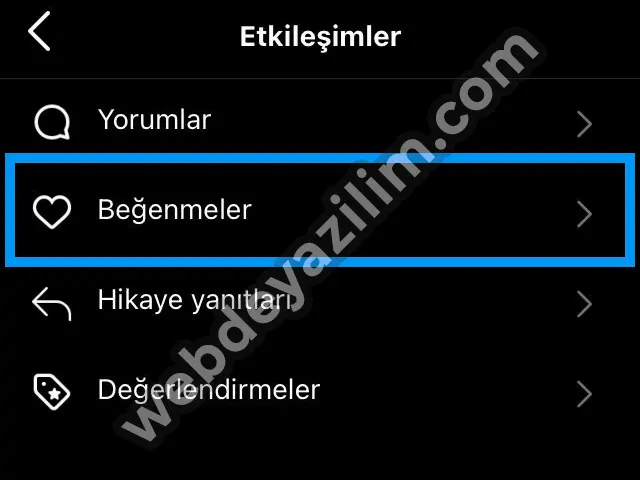 instagram beğeniler ayarı