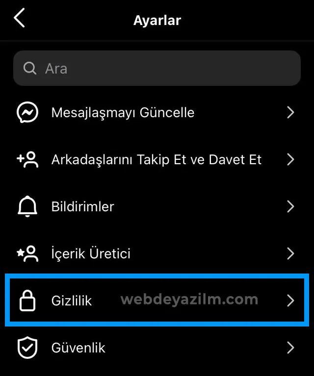 Instagram'da bir profili kısıtlama