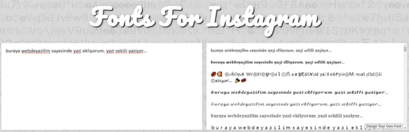 Instagram Şekilli Yazı