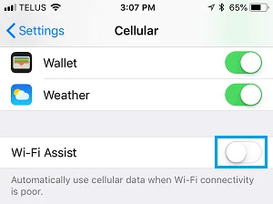 WiFi Yardımını Devre Dışı Bırakın