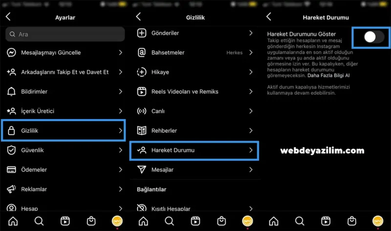 Instagram Son Görülme (Görüldü) Nasıl Kapatılır?