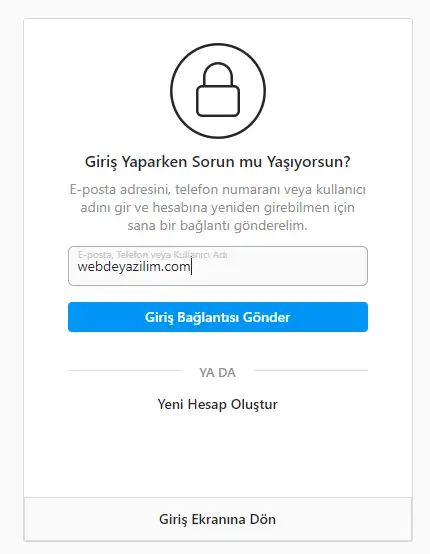 Instagram hesap kurtarma