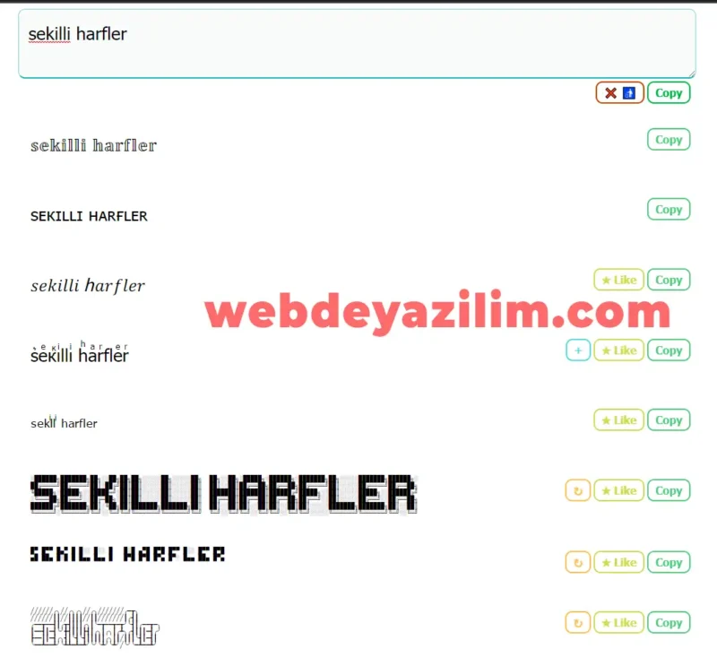 şekilli harfler alfabesi