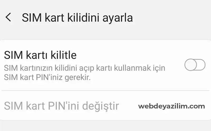 Samsung PIN Kodu Kaldırma İşlemi
