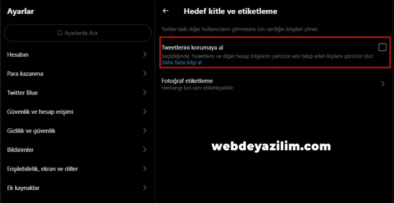 Twitter hesap gizleme işlemi nasıl yapılır?