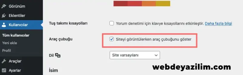 WordPress Admin Bar (Araç Çubuğu) Görünmüyor