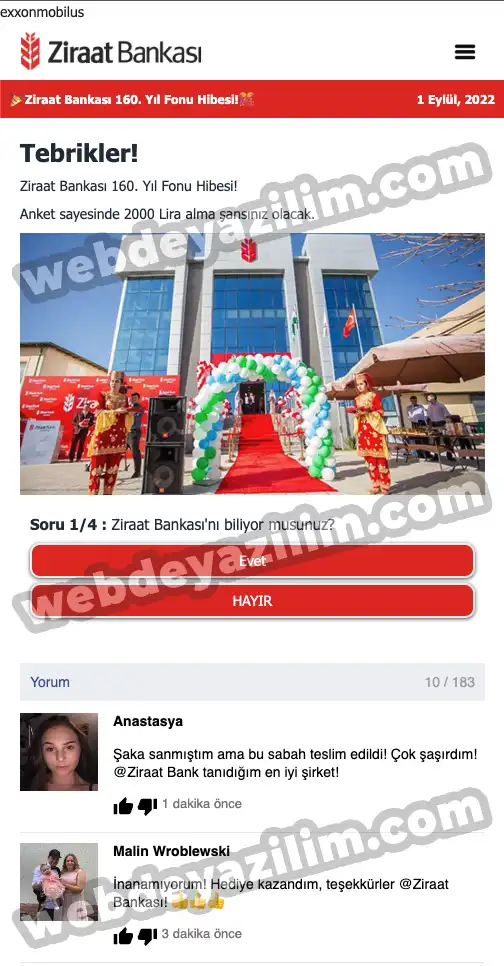 Ziraat Bankası 160. Yıl Fonu Hibesi