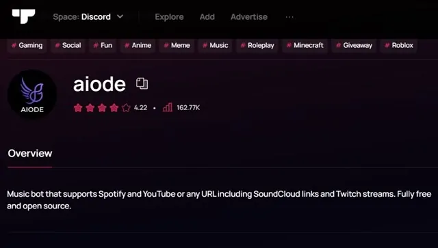 Aiode Discord Müzik Botu