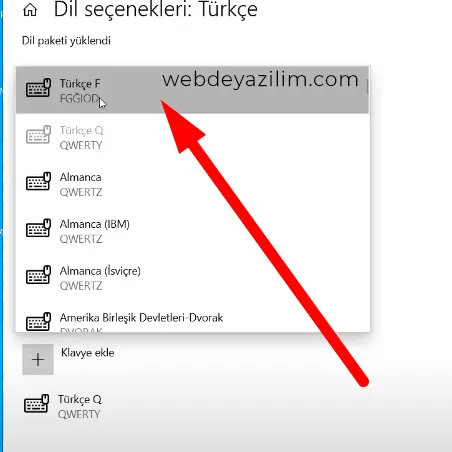Windows 10/11 F Klavyeyi Q Klavyeye Çevirme