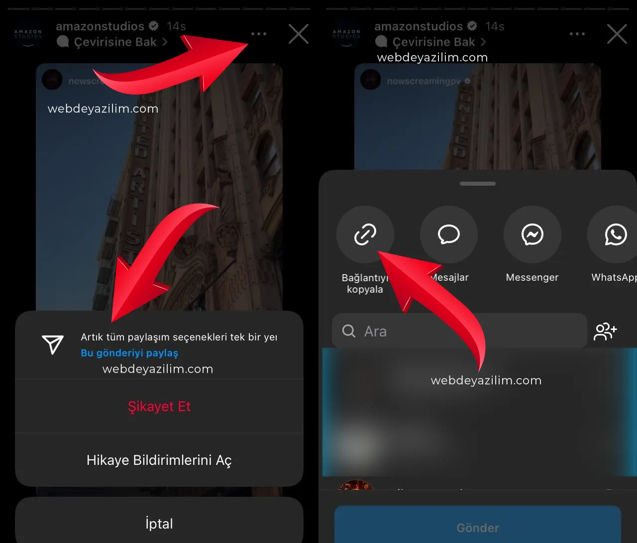 Instagram Hikaye Bağlantı Kopyalama