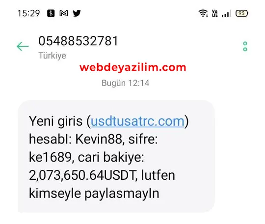 Usdtusatrc.com Mesaj Tehlikesine Karşı Dikkatli Olun!