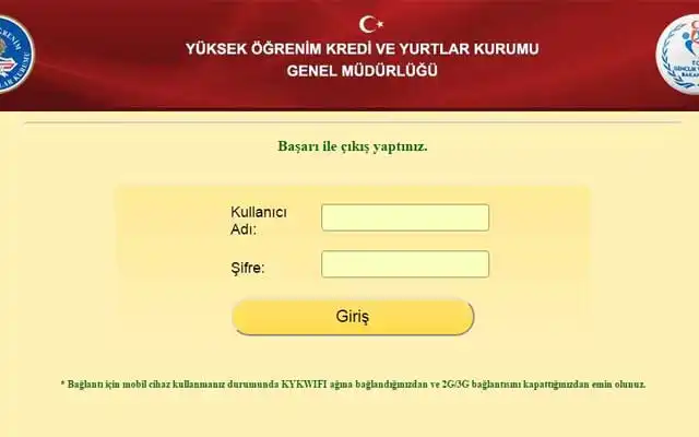 WiFi.kyk.gov.tr Şifre Değiştirme