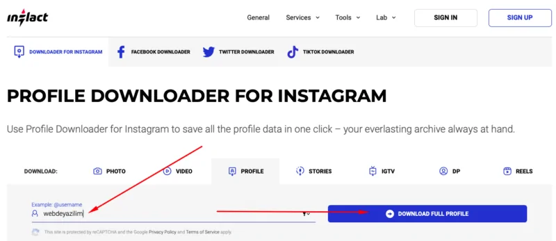 Instagram için Profil resmi indirici