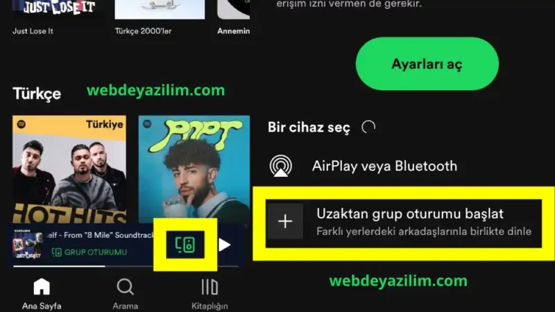 Spotify Beraber Müzik Dinleme (Grup Oturumu)