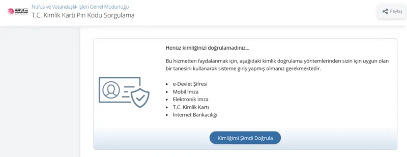 E-Devlet ile PUK Kodu Öğrenme