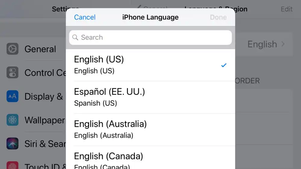iPhone Dil ve Bölge Para Nedir?