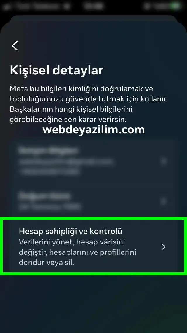 Instagram kalıcı hesap silme adımı
