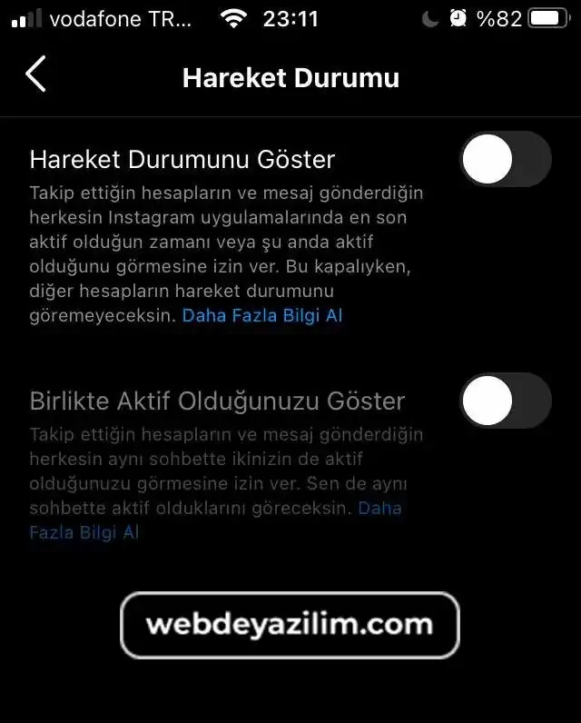 Instagram Aktiflik Açma 2023