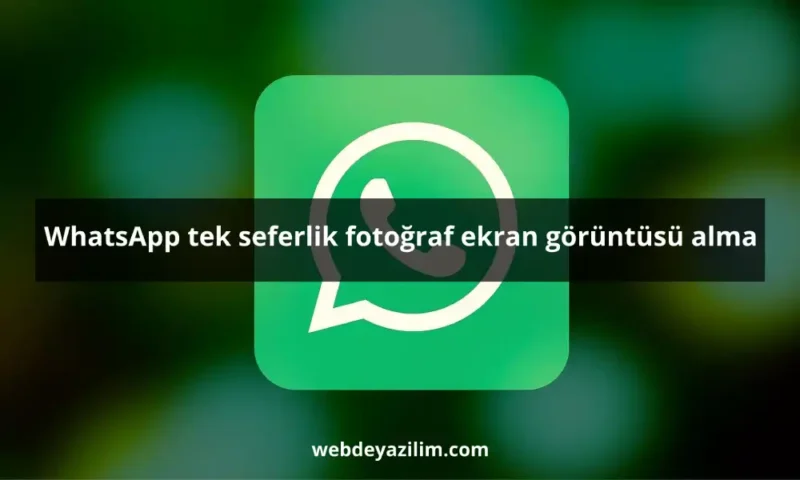 WhatsApp tek seferlik fotoğraf ekran görüntüsü alma
