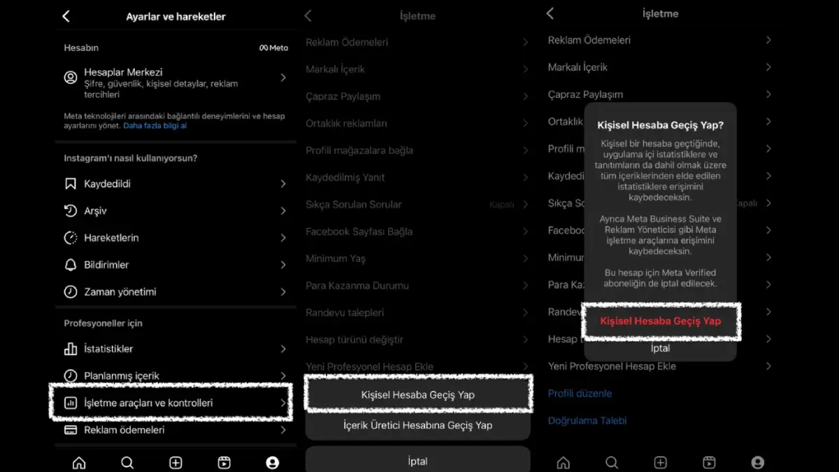 Instagram Kişisel Hesaba Geçme Nasıl Yapılır?
